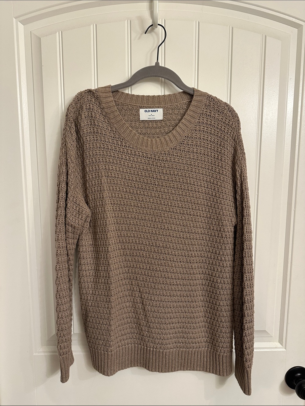 Old Navy Taupe Textured Knit Sweater